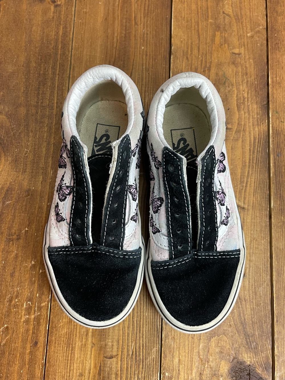 Vans kids size 11 old Skool butterflie canvas and suede sneakers
